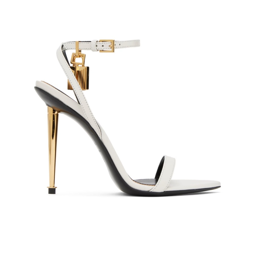 White and Gold Stiletto Heels